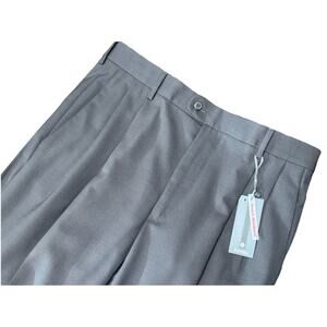 NWT Zanella Bennett Pleated 100% Wool Brown Gray Patterned Pants Size 34 NEW